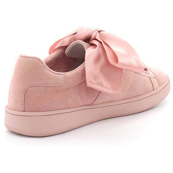 jeffrey campbell // pink suede bow lowtop sneakers - Picture 4 of 5